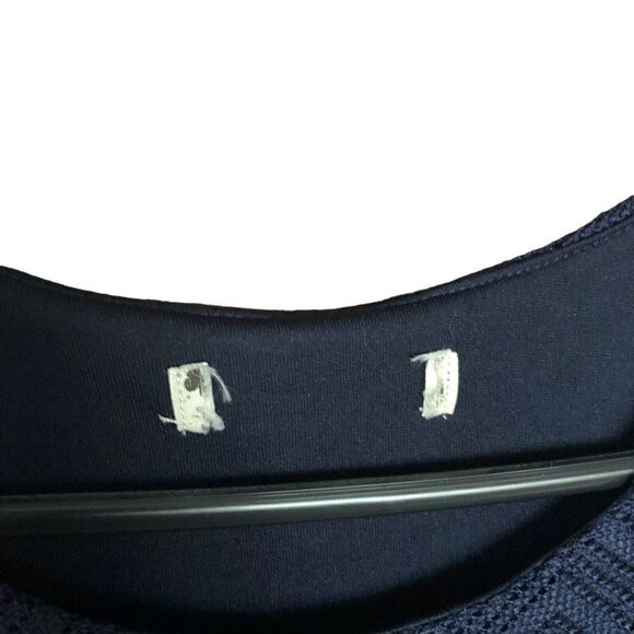 Knitworks Girls Navy Blue/White Crochet Dress Size 14 - Picture 3 of 7